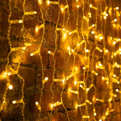 Светодиодный занавес NEON-NIGHT 2х0,8м ТЕПЛЫЙ БЕЛЫЙ, прозрачный ПВХ, IP65, мерцание, 230В