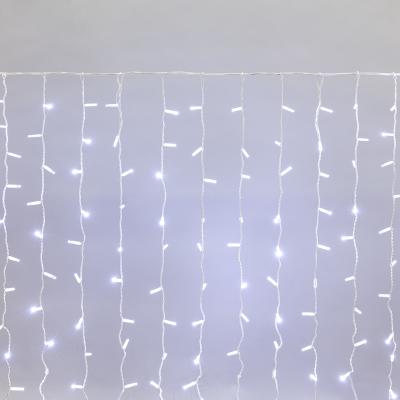 Светодиодный занавес NEON-NIGHT 2х1,5м БЕЛЫЙ, белый ПВХ, IP65, постоянное свечение, 230В