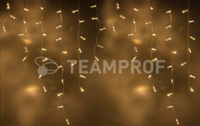 Светодиодная бахрома Teamprof 3х0.9м, IP65, герм.колп.,статика, прозрачный провод, теплая белая