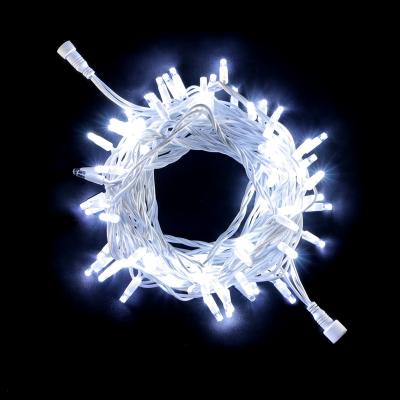 Светодиодная нить с колпачком Laitcom, 10м, 220В, 75 LED, провод белый каучук, IP65, белый