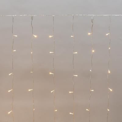 Светодиодный дождь NEON-NIGHT 2х3м ТЕПЛЫЙ БЕЛЫЙ, мерцание, прозрачный провод, IP44,, 230В