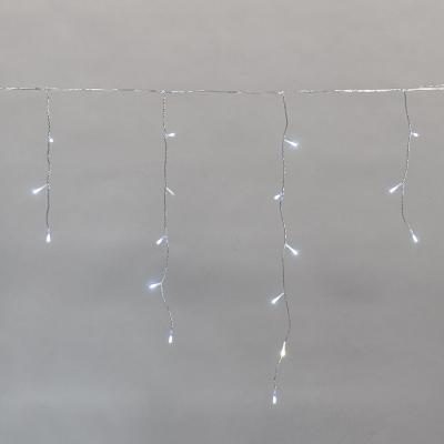 Светодиодная бахрома NEON-NIGHT 10х0,6м  БЕЛЫЙ мерцание, прозрачный провод, IP44, 230В