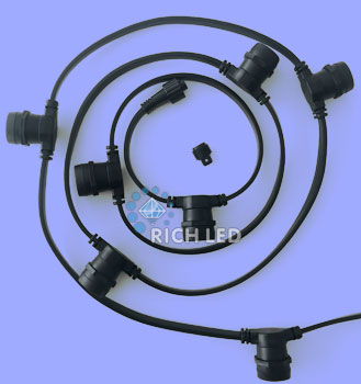 Белт-лайт Rich LED черный, 2-х проводной, между лампами 40 см, патрон-резина, 50 м.