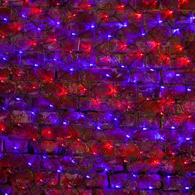 Cветодиодная cеть NEON-NIGHT 2х1,5м КРАСНЫЙ/СИНИЙ черный ПВХ IP65 динамика 230В