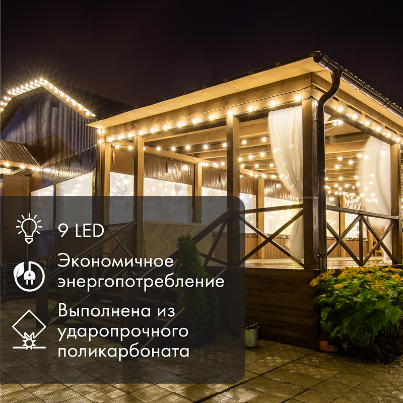 Качественная картинка Лампа светодиодная, диаметр 50мм, E27, 9 LED, 1Вт, КРАСНЫЙ, прозрачная колба, 230В NEON-NIGHT