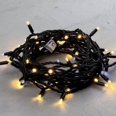 Светодиодная нить с колпачком Laitcom, 10м, 24В, 75 LED, провод черный каучук, IP65, т.белый с мерц