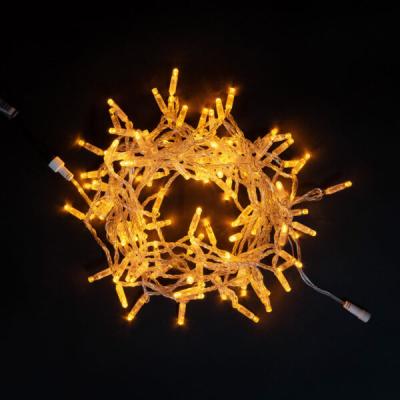 Светодиодная нить Laitcom, с колпачком 10м, 100 LED, 24V, IP65, прозр. пр., желтый