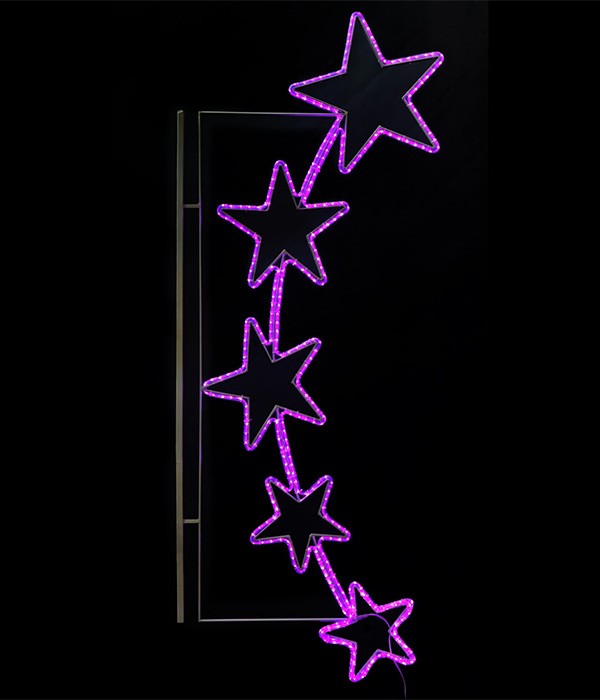 Качественная картинка 13-556 Светодиодная консоль "Пять звезд" Laitcom, 90x200 розовый (220V), IP54