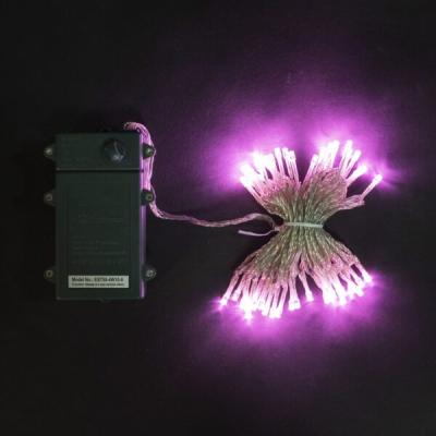 Светодиодная нить Laitcom, на батар., с таймером 10м,3 бат. "D", 4,5V, прозр. пр., св розовый