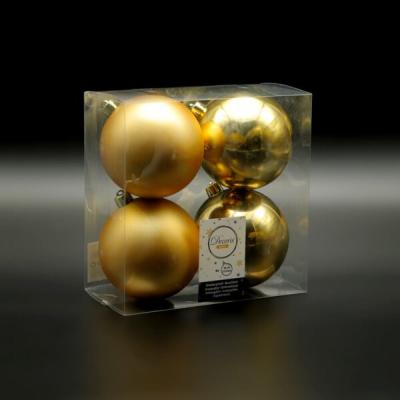 Набор пластиковых шаров Laitcom, 100 мм, 4 шт, светло-золотые