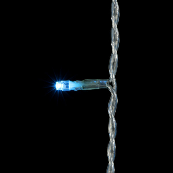 Качественная картинка Светодиодная бахрома Laitcom 1x1м, 65 LED, IP65, прозр. пр., небесно голубой