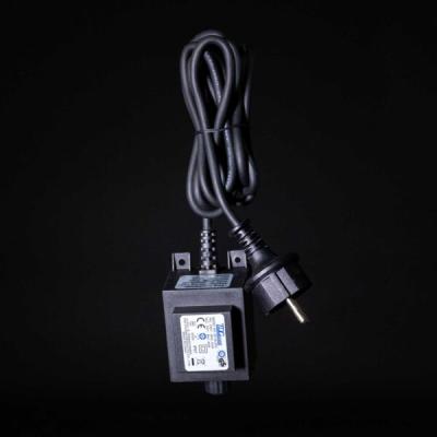 Трансформатор Laitcom 20W для Силиконовых Нитей 24В, до 400 LED, Провод Черный Каучук, IP65