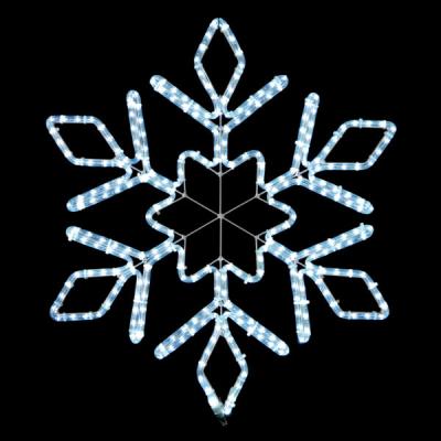 Светодиодная Снежинка "Кристалл" Ø1,15м синяя, Дюралайт на Металлическом Каркасе, IP54