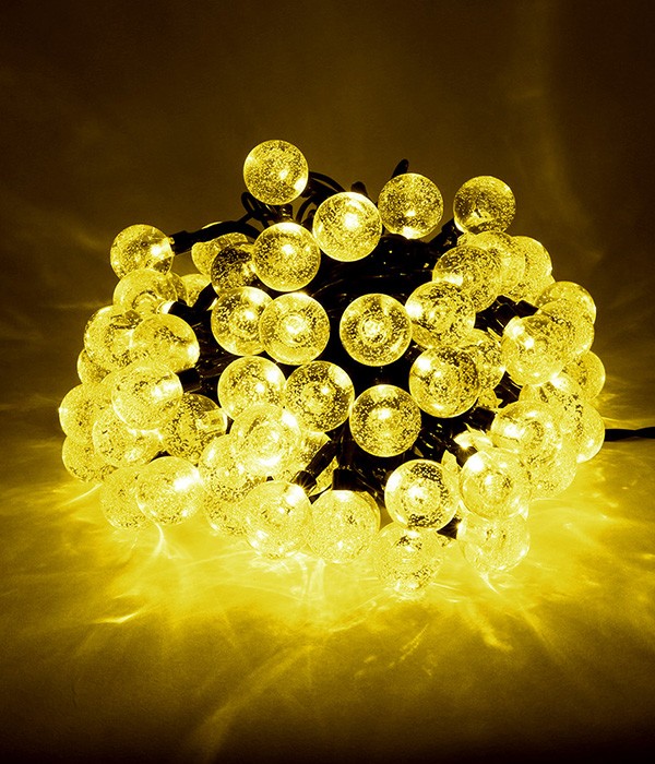 Качественная картинка Гирлянда светодиодная Laitcom Пузырьки 10м, 100 led, IP54, 220-230V., D23мм, желтый