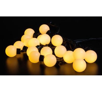 Светодиодная гирлянда шарики Teamprof 24В, 5м, d=40 мм, статика, черн. провод РЕЗИНА 2,3 мм, т.белые