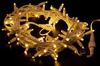 Светодиодная гирлянда нить Teamprof, 10м,100 LED, 24В,статика, бел.резина 2.3 мм, герм.колп.,т.белый