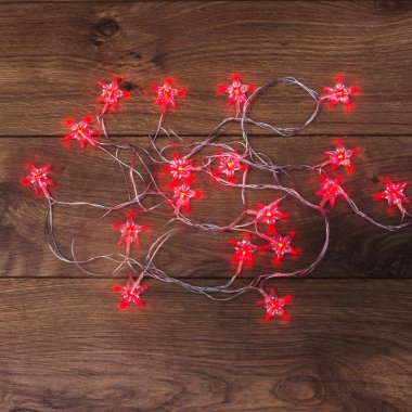 Гирлянда светодиодная Звездочки Neon-Night 2,8 м, прозрачный провод ПВХ, IP 20, красный