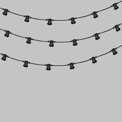 Белт-Лайт NEON-NIGHT 2 жилы, 50м, шаг 20см, 250 патронов E27, IP65, черный круглый провод ПВХ