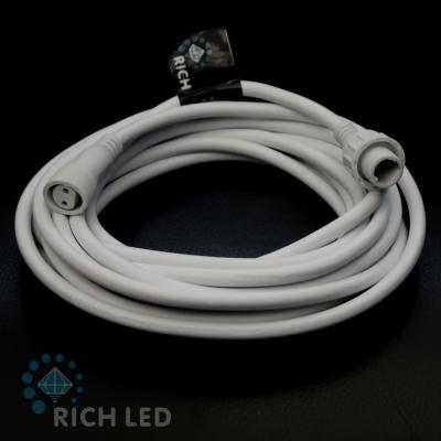 Удлинитель 5 м, 2 pin, 2-х проводной, белый. RichLed