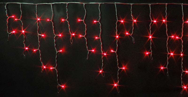 Качественная картинка Светодиодная бахрома Rich LED 3*0.5 м, 220 В, пост. свечение, цвет красный, IP 65, герм. колпачок