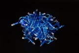 Светодиодная гирлянда нить Teamprof, 10м, 100 LED, 24В, мерцание, синий провод, герм.колп, синий