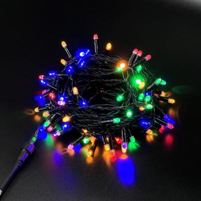 Светодиодная нить Laitcom с колпачком 10м, 24В, 100 LED, Провод Черный ПВХ, IP65, мульти