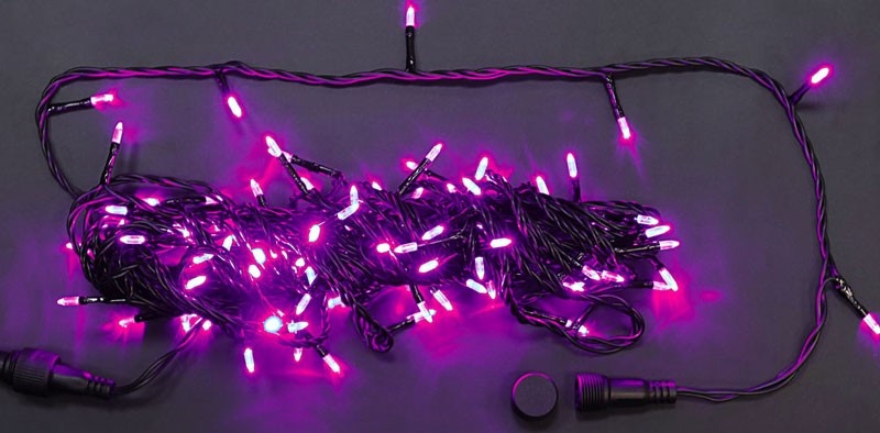 Качественная картинка Светодиодные гирлянды RichLed Нить 10 м, 220 В, мерц, IP54, прозр.провод, цвет розовый