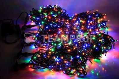 Светодиодная гирлянда спайдер Teamprof, 5 нитей по 20м, статика, черный провод, мульти Светодиодная гирлянда спайдер Teamprof, 5 нитей по 20м, статика, черный провод, мульти