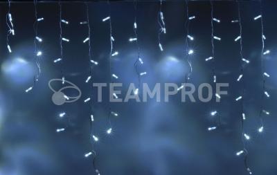 Светодиодная бахрома Teamprof 3х0.9м, IP65, герм.колп., мерцание, белый провод, белая