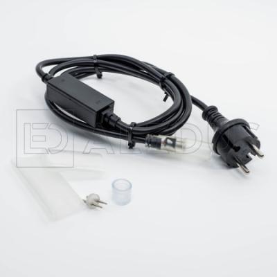 Комплект подключения для дюралайта ALEDUS 1.5 А, 2 м, черный, с вилкой