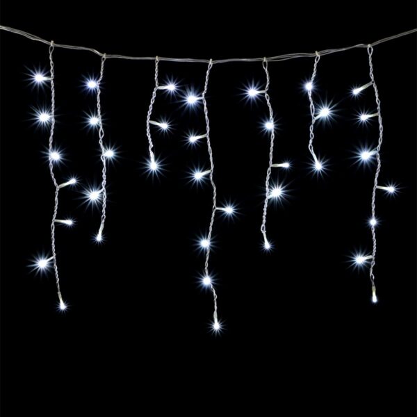 Светодиодная бахрома Laitcom 3x0,5м., 150 LED, IP65, прозр. пр., белый Качественная картинка Светодиодная бахрома Laitcom 3x0,5м., 150 LED, IP65, прозр. пр., белый