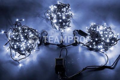 Светодиодная гирлянда спайдер Teamprof, 3 нити по 20м, мерцание, черный провод, белая Светодиодная гирлянда спайдер Teamprof, 3 нити по 20м, мерцание, черный провод, белая