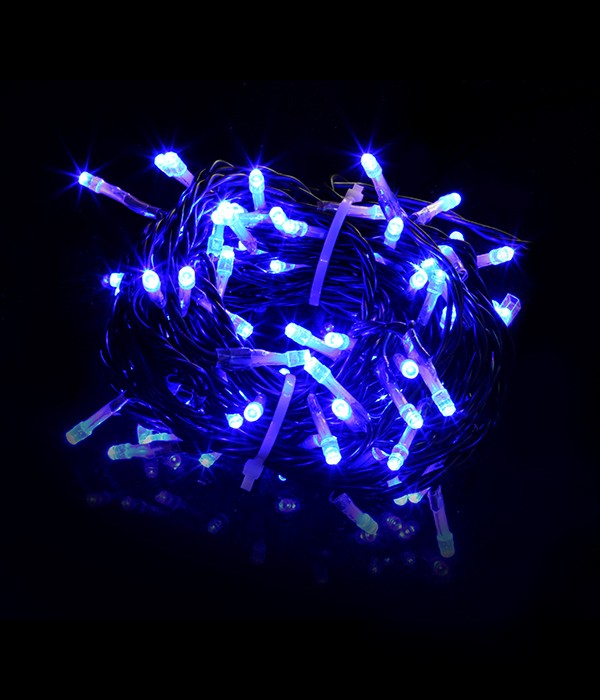 Качественная картинка 03-100 Комплект гирлянды Laitcom, с мерц, 60м., 3x20м, 600 LED, IP54, 24V, черн. пр. PVC, синий