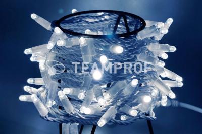 Светодиодная гирлянда нить Teamprof, 10м,100 LED, 24В, мерцание, бел. провод, герм.колп, белый Светодиодная гирлянда нить Teamprof, 10м,100 LED, 24В, мерцание, бел. провод, герм.колп, белый