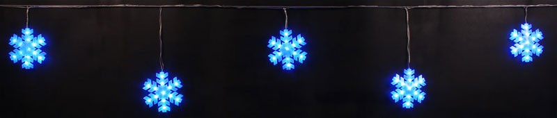 Качественная картинка Светодиодные подвески Rich LED Звезды 3*0,5 м, 220 В, IP54, постоянное свечение, цвет синий