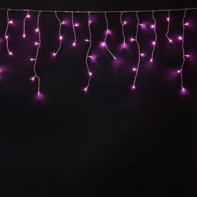 Изображение Бахрома на бат. Laitcom с таймером 3м, 100 LED, IP65, 3 бат."D", 4,5V, прозр.пр., светло роз.