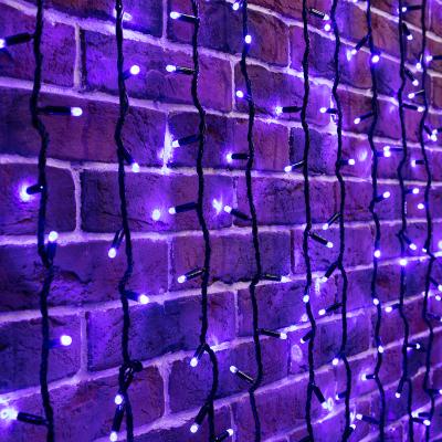 Светодиодная гирлянда занавес Neon-Night, 2x6м, 1520LED, чёрн ПВХ, IP65, водопад, синий, блок в комп