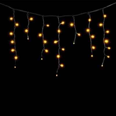 Светодиодная бахрома Laitcom 3,1 x 0,5 м, черный провод (каучук), 120 led, IP65, желтый