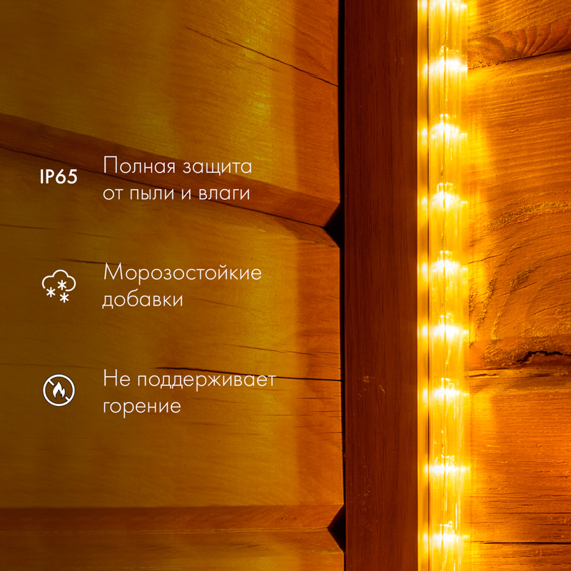 Качественная картинка Дюралайт NEON-NIGHT трехжильный 230В 13мм 36LED/м СИНИЙ динамика
