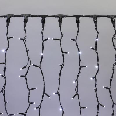 Светодиодный занавес NEON-NIGHT 2х3м БЕЛЫЙ, черный КАУЧУК, IP67, постоянное свечение, 230В