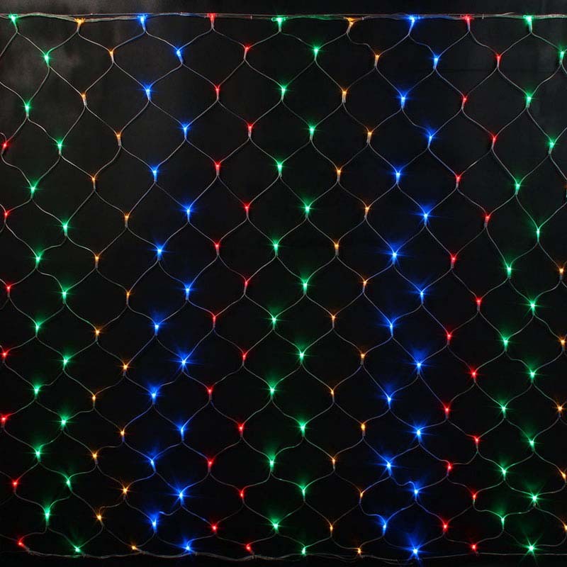 Качественная картинка Светодиодная сетка RichLed 2*3 м, 220 В, 8 режимов свечения, цвет красный зеленый розовый синий