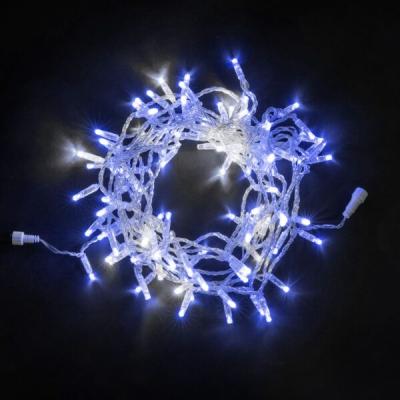Светодиодная нить с колпач. Laitcom 10 м, 24V, IP65, 100 led,прозр. провод, мерц.бел.диода, синий