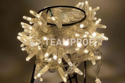 Светодиодная гирлянда нить Teamprof, 10м, 100 LED, 24В, статика, прозр. провод, герм.колп, т. белая Светодиодная гирлянда нить Teamprof, 10м, 100 LED, 24В, статика, прозр. провод, герм.колп, т. белая