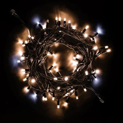 Светодиодная нить с колпачком Laitcom, 10м, 24В, 75 LED, провод черный каучук, IP65, т.белый с мерц