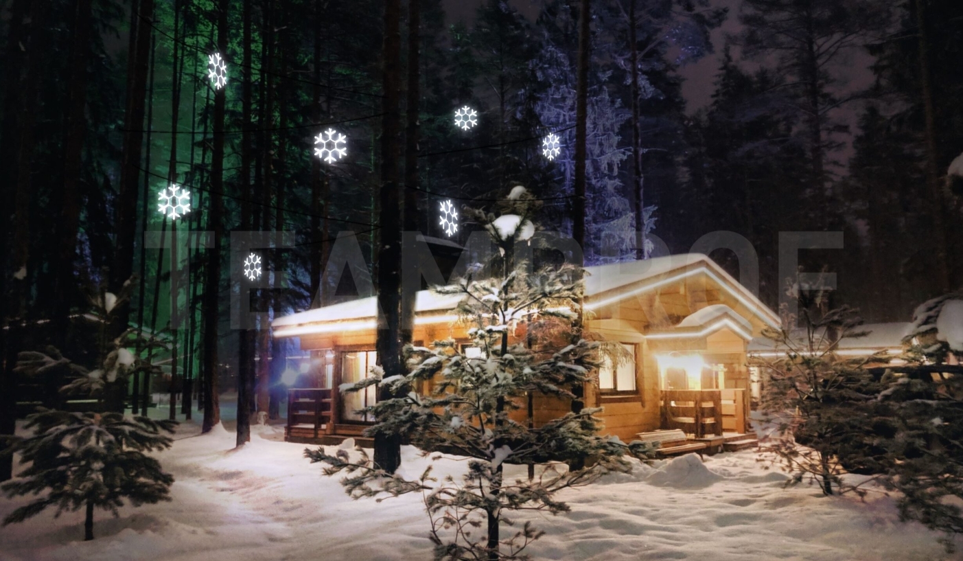 Качественная картинка Снежинка MAIN Teamprof, 80 см, теплый белый