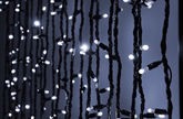 Качественная картинка Светодиодная гирлянда нить Teamprof, 20м, 200 LED, 220 В, IP65, динамика, черный провод, белая