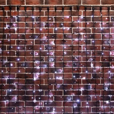 Светодиодный дождь NEON-NIGHT 2х6м БЕЛЫЙ, постоянное свечение, черный провод КАУЧУК, 230 В