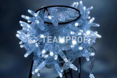 Светодиодная гирлянда нить Teamprof, 10м, 100 LED, 24В, статика, прозр. провод, герм.колп., белая Светодиодная гирлянда нить Teamprof, 10м, 100 LED, 24В, статика, прозр. провод, герм.колп., белая