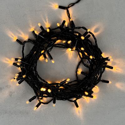 Светодиодная нить с колпачком Laitcom, 10м, Экстра Тепл.Белая 220В, 100 LED, Провод Черный ПВХ, IP65