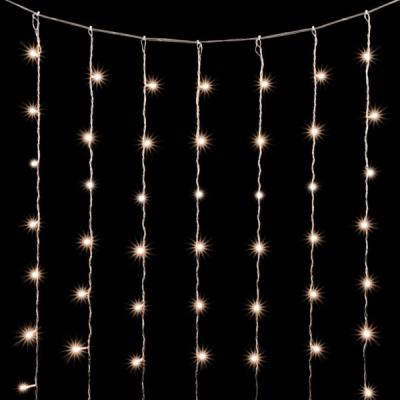 Светодиодный занавес Laitcom, 2x2м, 400 led, IP 54, прозр.провод, мерц.бел.диода (облегч), экс т.бел